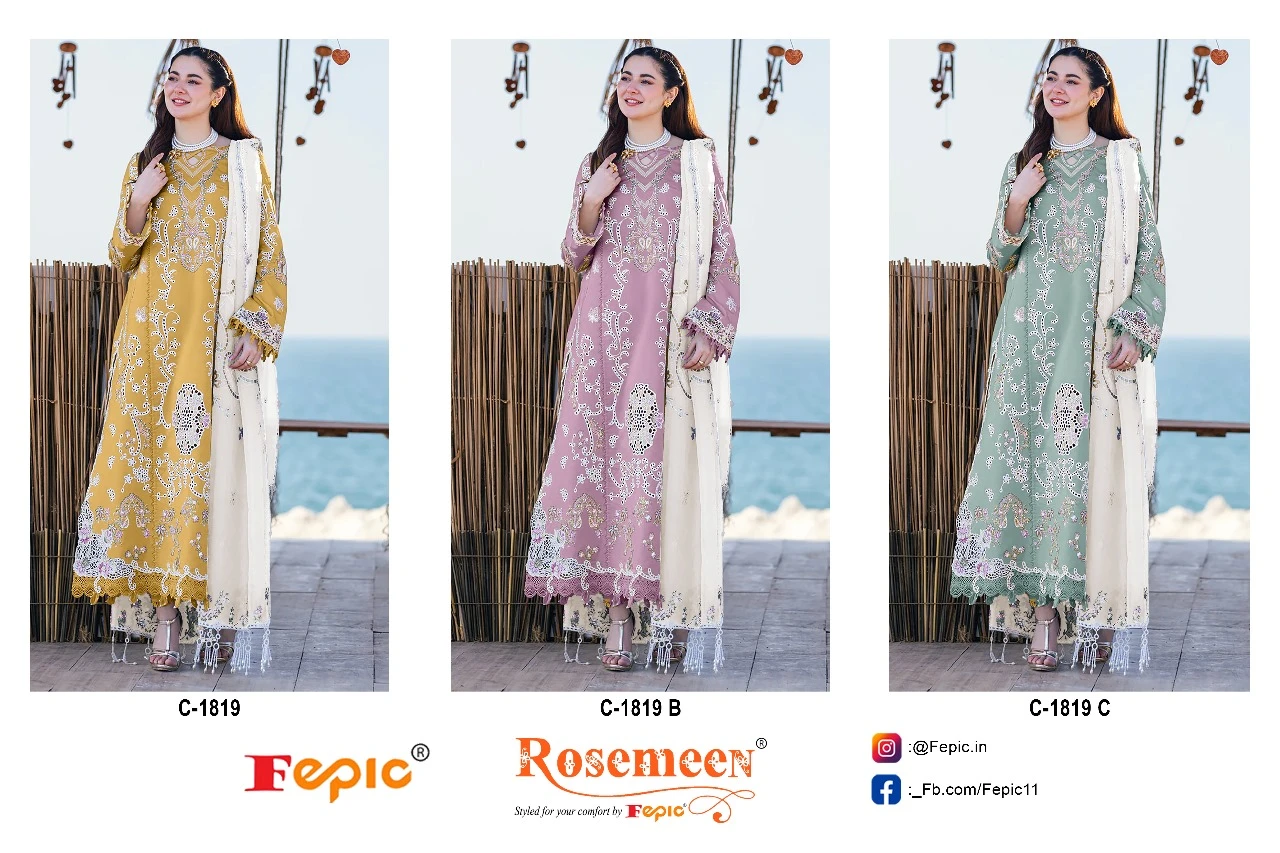 Fepic C 1819 Heavy Rayon Wholesale Pakistani Salwar Suit Catalog — Wholesale Salwar Suits, MPA wholesale from Surat — view 8